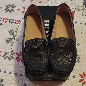Coach Black Leather Loafers. Size 9.5